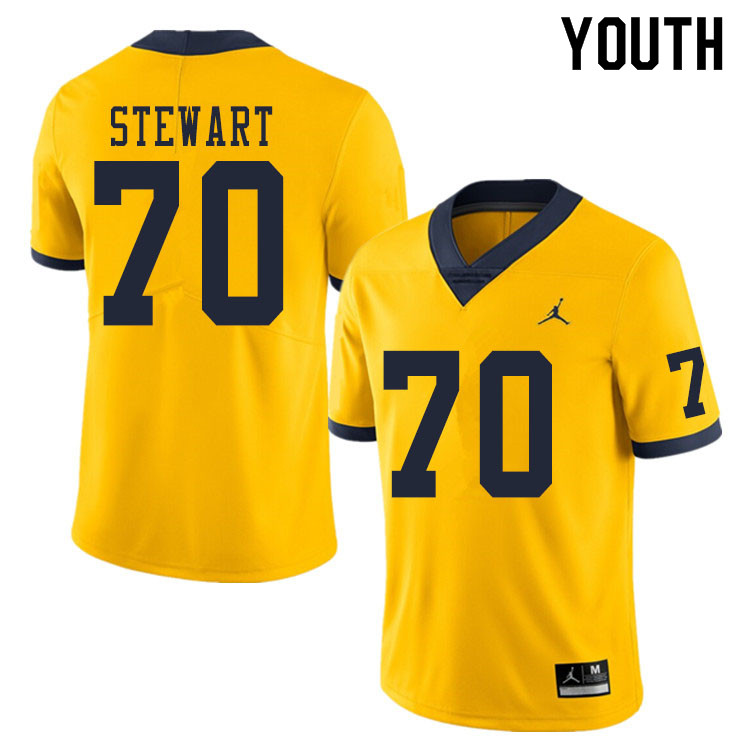 Youth #70 Jack Stewart Michigan Wolverines College Football Jerseys Sale-Yellow